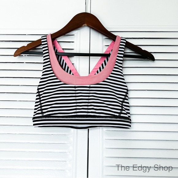 lululemon athletica Other - lululemon athletica | Run: Stuff Your Bra II Classic Stripe White Black